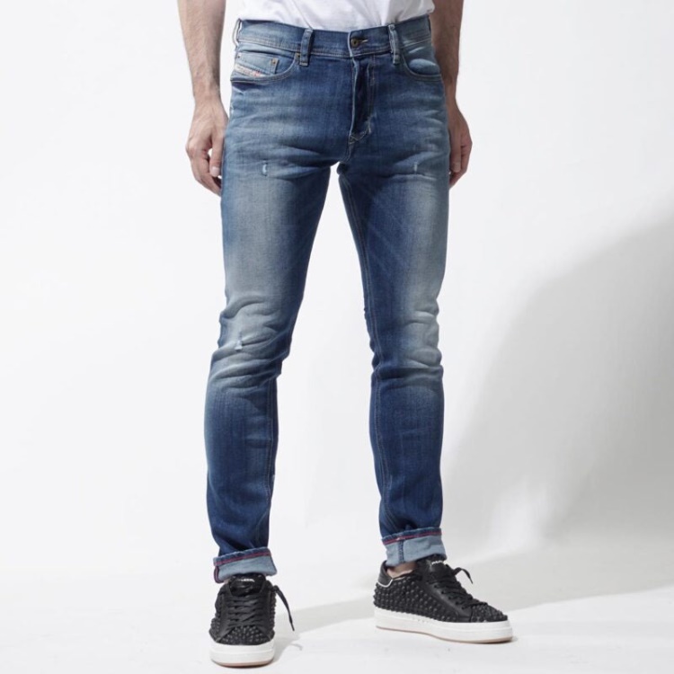 Diesel Tepphar 084Gg Men's Denim Jeans Distressed Stretch Slim Fit Carrot