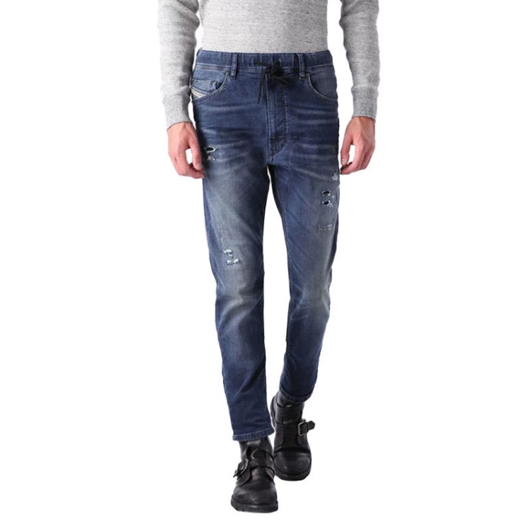 Narrot-Ne 0666W Men's Denim Jeans Sweat Jogg Distressed Regular Fit Carrot Diesel