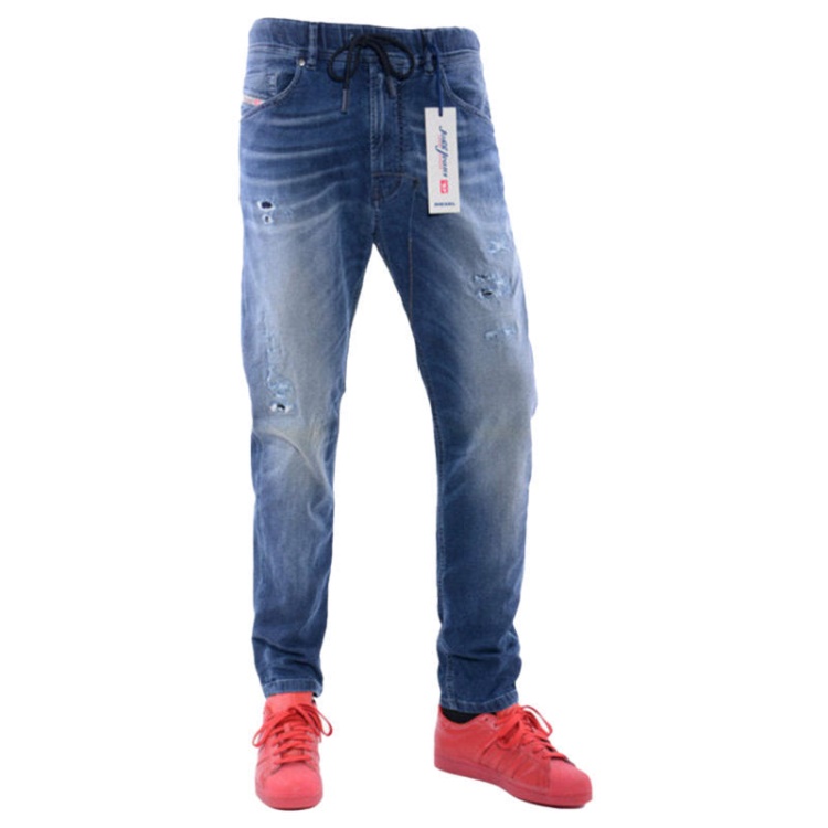 Narrot-Ne 0666W Men's Denim Jeans Sweat Jogg Distressed Regular Fit Carrot Diesel