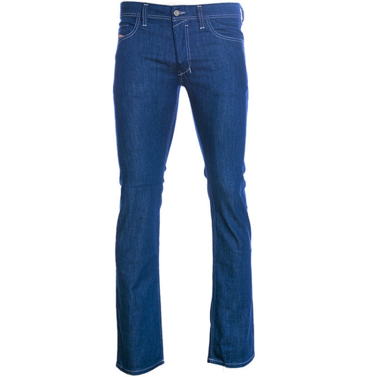 Men's Jeans Regular Fit Straight Cotton Trousers Casual Blue Denim Pants Diesel