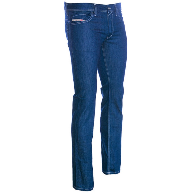 Men's Jeans Regular Fit Straight Cotton Trousers Casual Blue Denim Pants Diesel