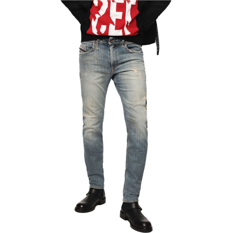 Diesel Thommer 0B1Au Men's Jeans Denim Stretch Slim Fit Casual Trousers