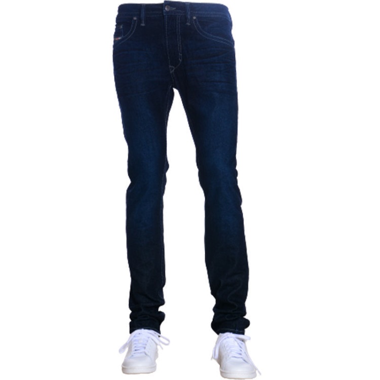 Men's Jeans Denim Regular Slim Fit Casual Pants Dark Blue Trousers Cotton Diesel