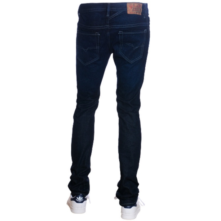Men's Jeans Denim Regular Slim Fit Casual Pants Dark Blue Trousers Cotton Diesel