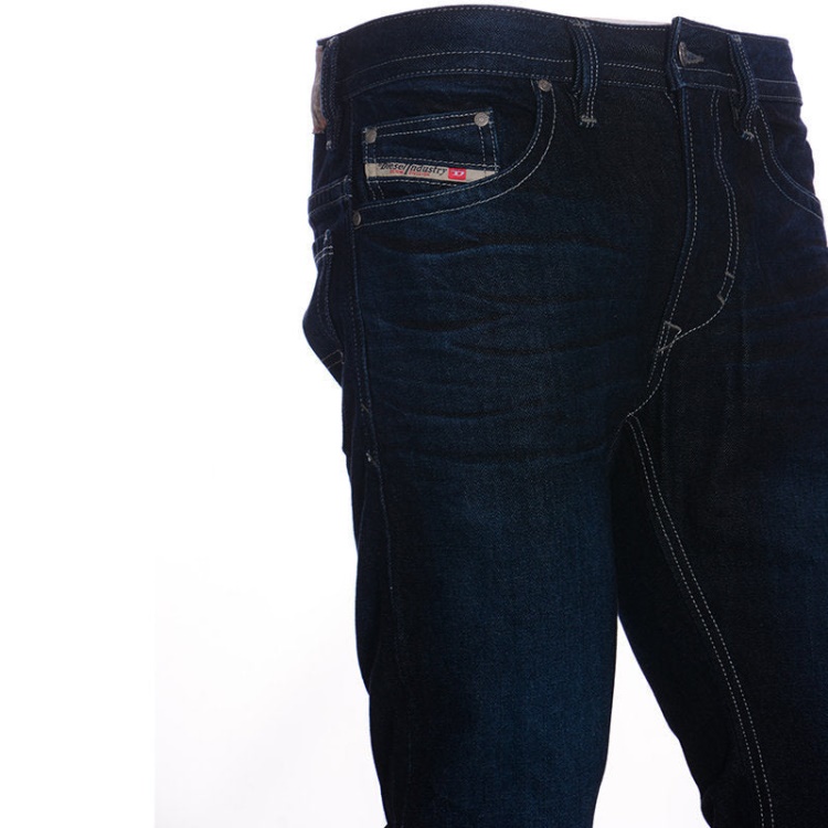 Men's Jeans Denim Regular Slim Fit Casual Pants Dark Blue Trousers Cotton Diesel