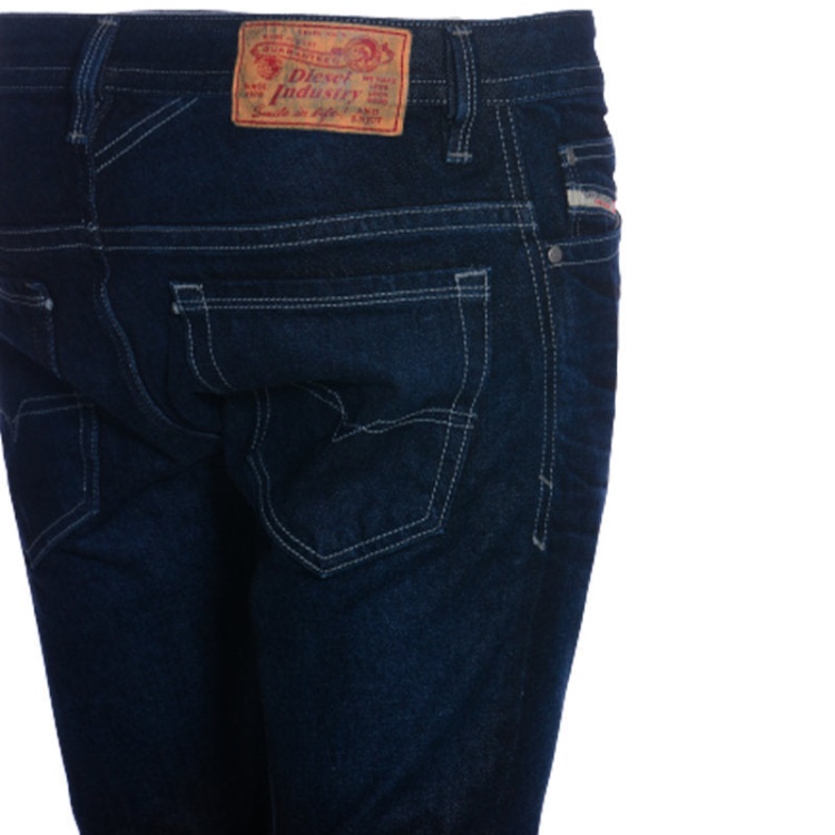 Men's Jeans Denim Regular Slim Fit Casual Pants Dark Blue Trousers Cotton Diesel