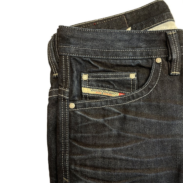 Men's Jeans Denim Regular Slim Fit Casual Pants Dark Blue Trousers Cotton Diesel