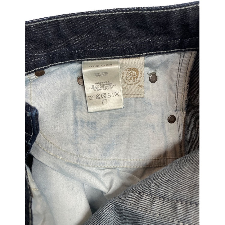 Men's Jeans Denim Regular Slim Fit Casual Pants Dark Blue Trousers Cotton Diesel