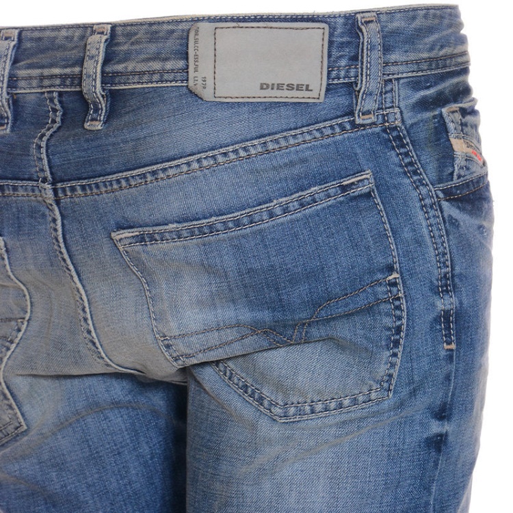 Diesel Waykee 0840L Men's Jeans Denim Regular Straight Fit Casual Trousers Cotton