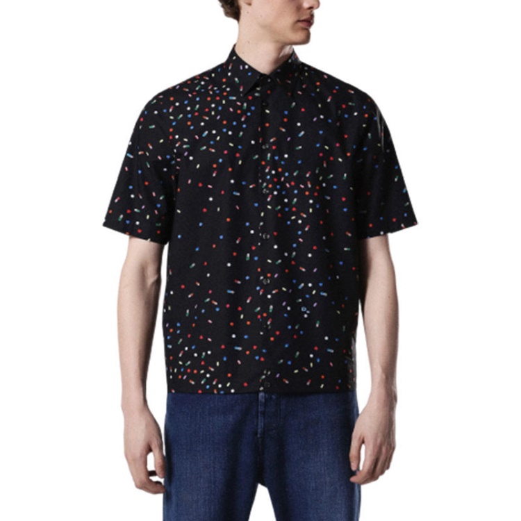 Diesel S Art 0Paqj Men's Shirt Short Sleeves Casual Summer Outwear Cotton Shirts