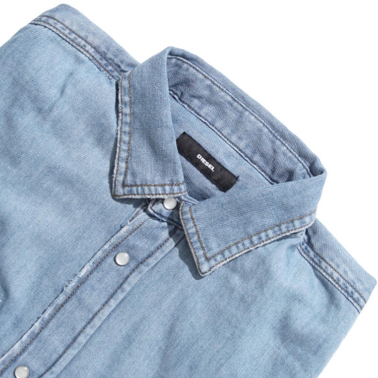 Diesel D Rooke 0Easj Men's Denim Shirt Long Sleeve Summer Casual Cotton Shirt