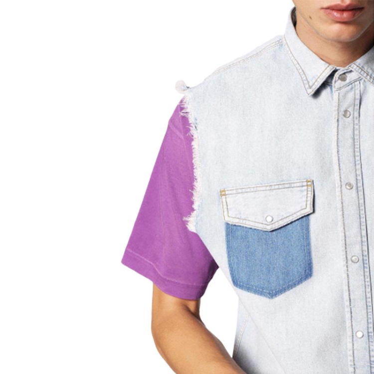 D Pauly Men's Denim Shirts Sleeveless Casual Vintage Blue Summer Outwear Diesel