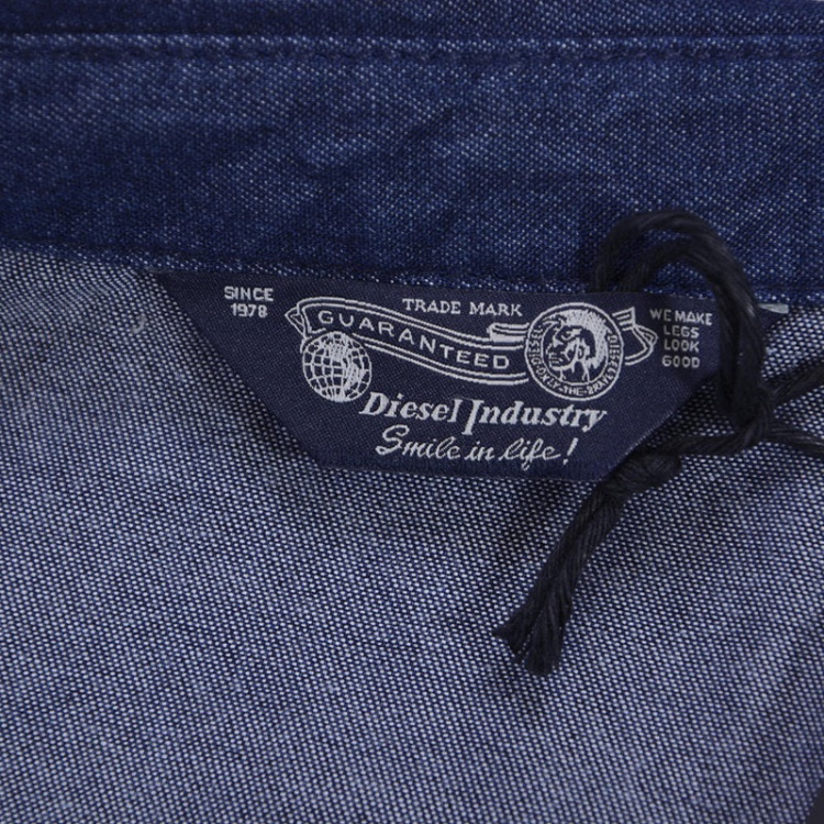 Diesel New Sonora E 0Bamp Men's Denim Shirt Long Sleeve Casual Plain Blue Shirt