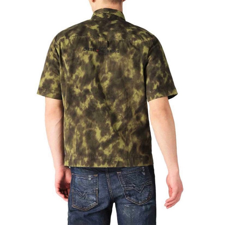 S Tigge Men's Shirt Regular Fit Casual Cotton Short Sleeve Work Office Diesel