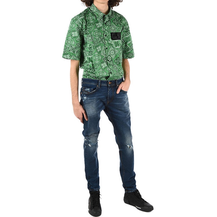 Diesel S Fry Men's Shirt Regular Fit Casual Cotton Short Sleeve Work Smart Office