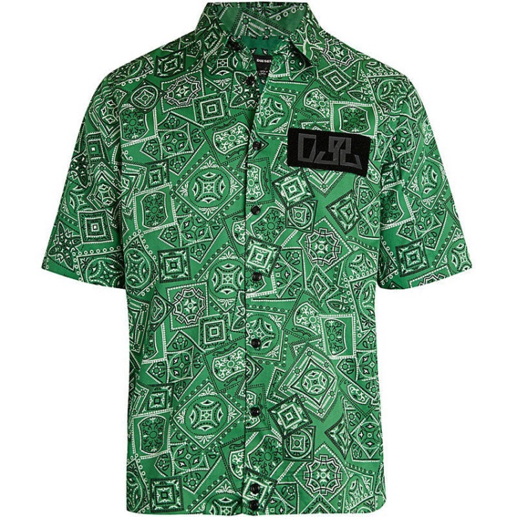 Diesel S Fry Men's Shirt Regular Fit Casual Cotton Short Sleeve Work Smart Office