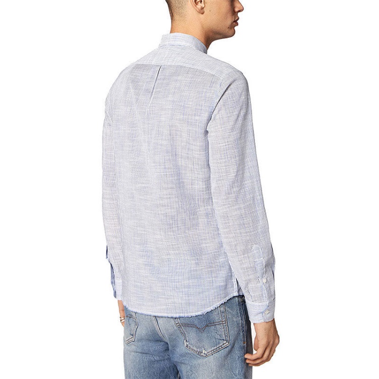 S Stryped Men's Shirt Regular Slim Fit Casual Cotton Long Sleeve Outwear Diesel