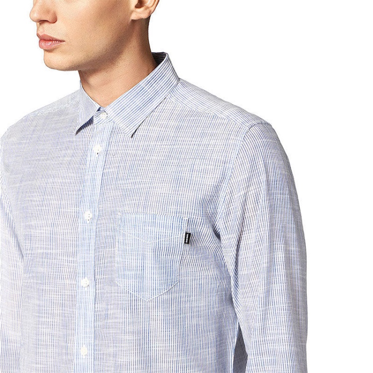 S Stryped Men's Shirt Regular Slim Fit Casual Cotton Long Sleeve Outwear Diesel