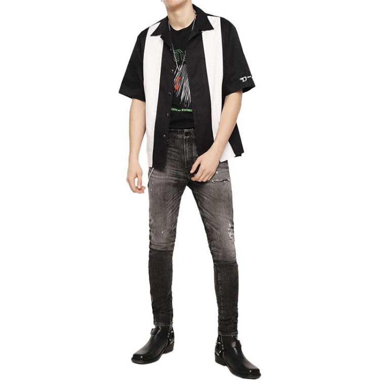 Diesel S Kingi Men's Shirt Regular Fit Casual Cotton Short Sleeve Outwear Summer