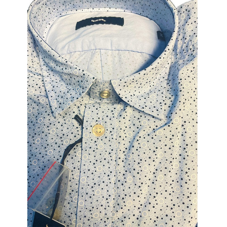 S Dunes Men's Shirt Slim Contemporary Fit Casual Cotton Long Sleeve Office Diesel