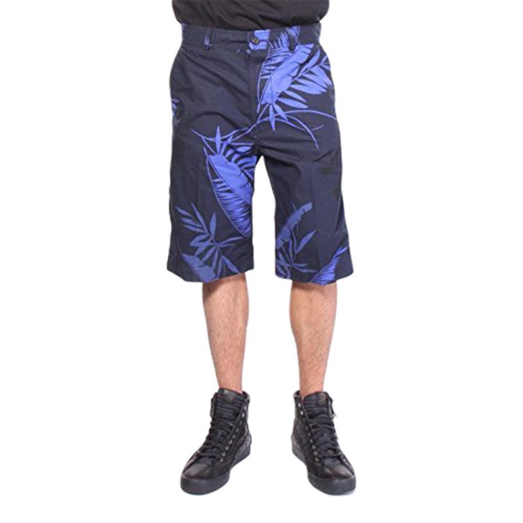 P Cooper Np 0Gajz Men's Shorts Floral Print Cotton Summer Casual Beachwear Diesel