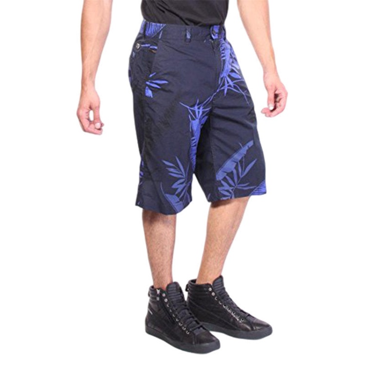 P Cooper Np 0Gajz Men's Shorts Floral Print Cotton Summer Casual Beachwear Diesel