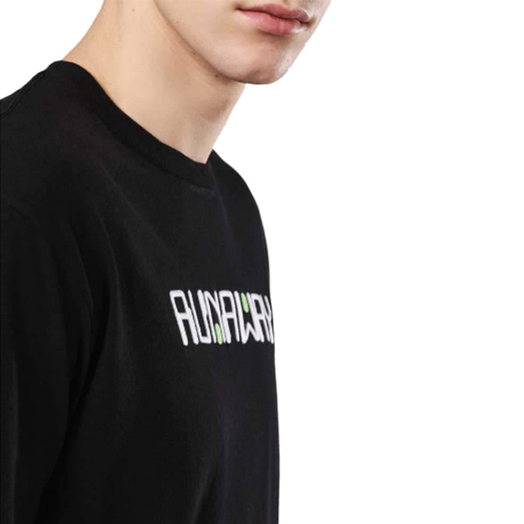 Diesel T Just Zd 0Sayp 900 Men's T-Shirt Graphic Print Crew Neck Summer Black Tee