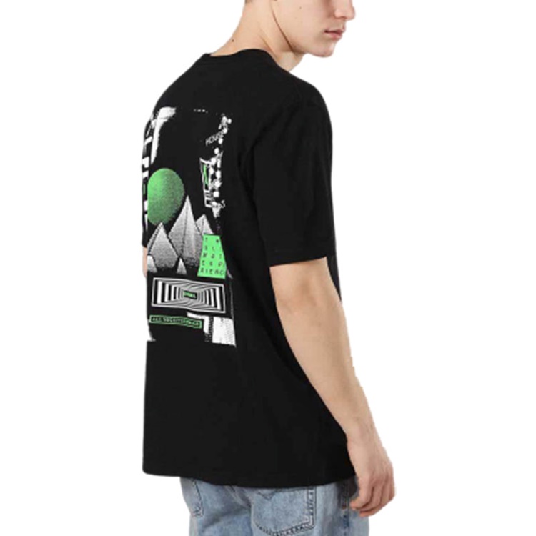 Diesel T Just Zd 0Sayp 900 Men's T-Shirt Graphic Print Crew Neck Summer Black Tee