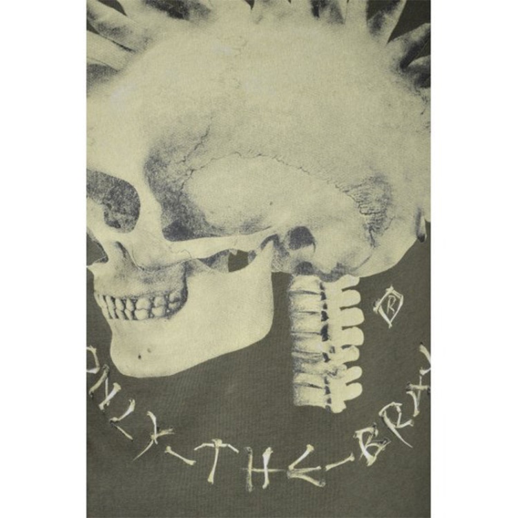 Diesel T Feddo Men's T Shirt Crew Neck Short Sleeve Cotton Tee Olive Mohawk Print