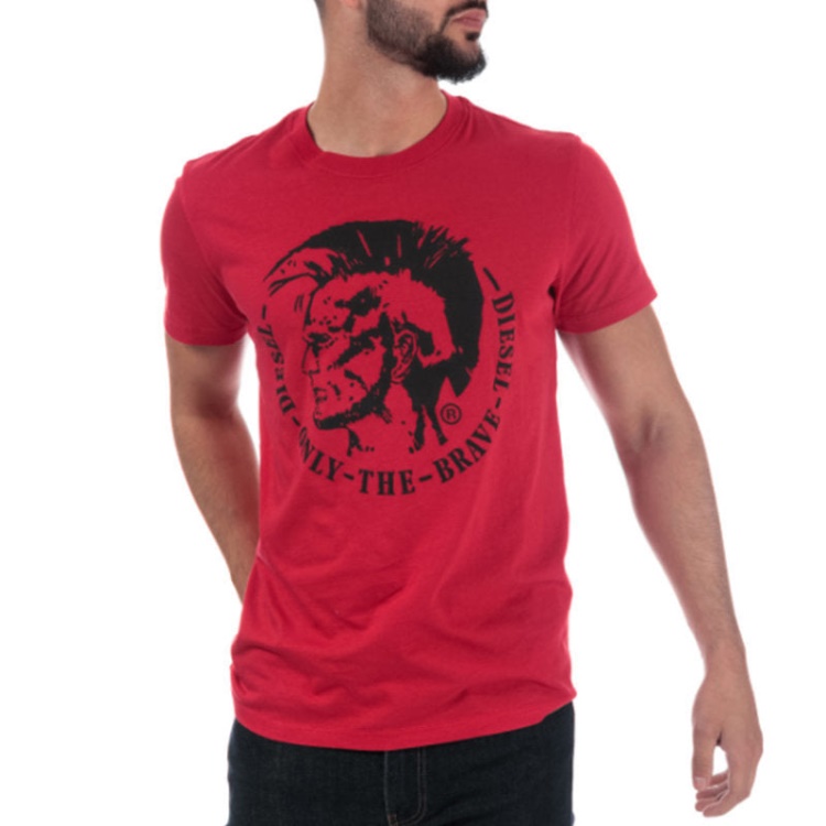 Diesel T Diego Fo Men's T Shirts Short Sleeve Crew Neck Casual Summer Cotton Tee Black/Navy/White/Blue/Red