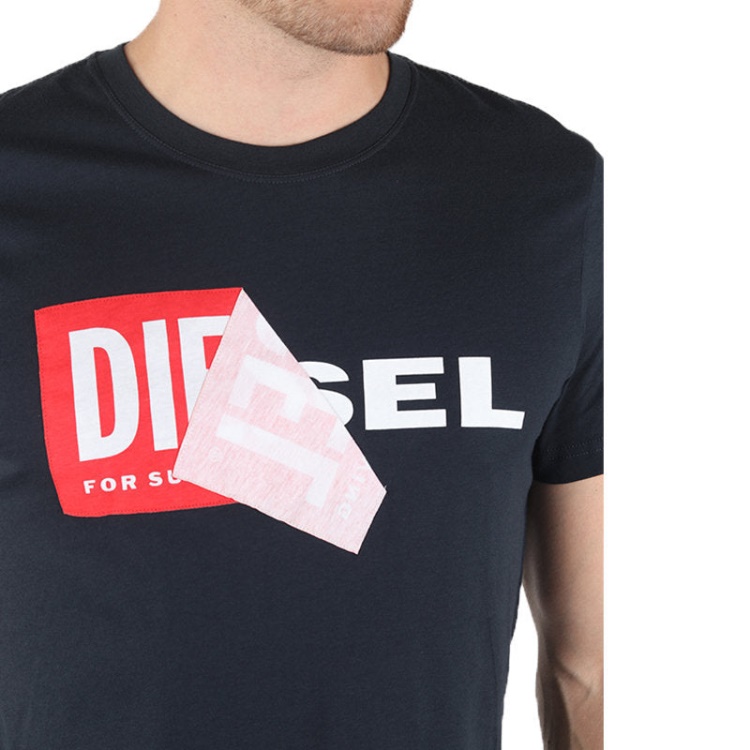 T Diego Qa Men's T Shirt Short Sleeve Crew Neck Slim Fit Casual Cotton Tee Diesel Grey/Black/White/Navy