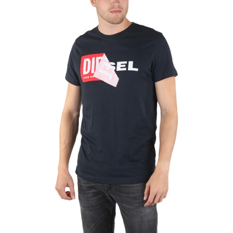 T Diego Qa Men's T Shirt Short Sleeve Crew Neck Slim Fit Casual Cotton Tee Diesel Grey/Black/White/Navy