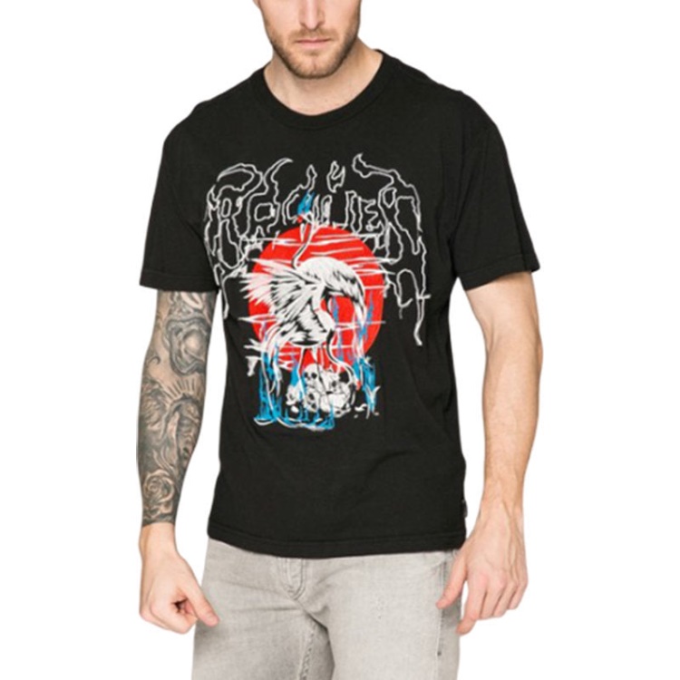 T Wallace Sg Men's T Shirt Short Sleeves Crew Neck Casual Summer Black Tee Diesel