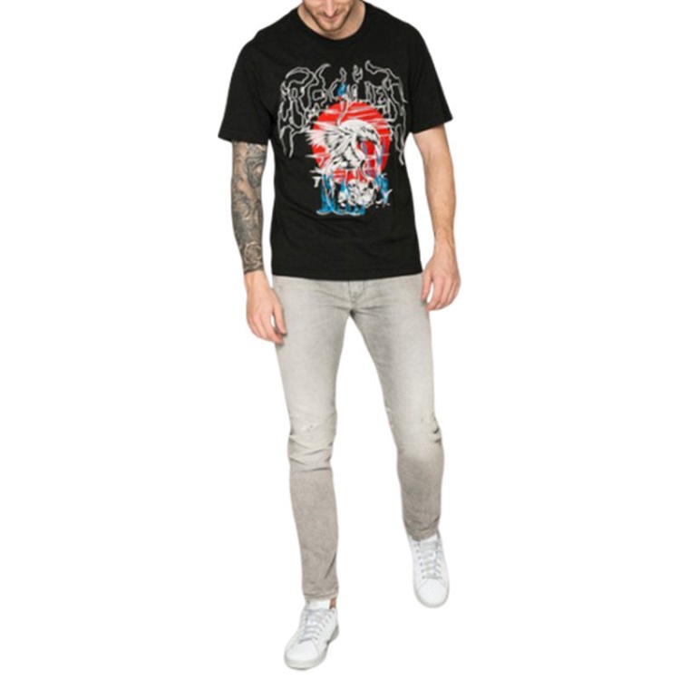 T Wallace Sg Men's T Shirt Short Sleeves Crew Neck Casual Summer Black Tee Diesel