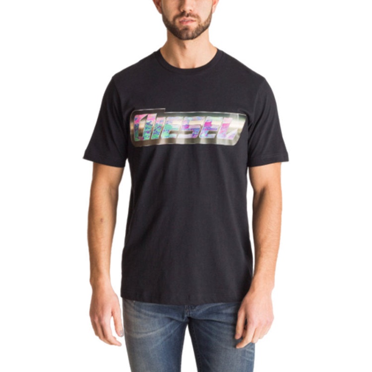 Diesel T Just Zg Men's T Shirt Regular Fit Short Sleeves Summer Black Cotton Tee