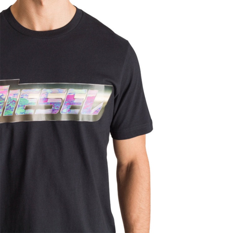 Diesel T Just Zg Men's T Shirt Regular Fit Short Sleeves Summer Black Cotton Tee