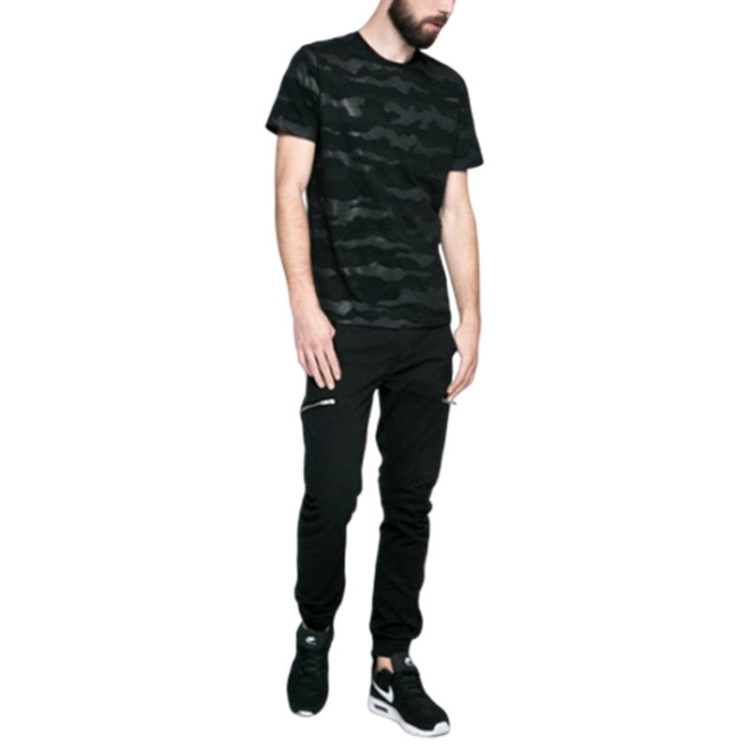 Diesel T Ozier Men T Shirt Short Sleeve Crew Neck Camouflage Black Casual Summer