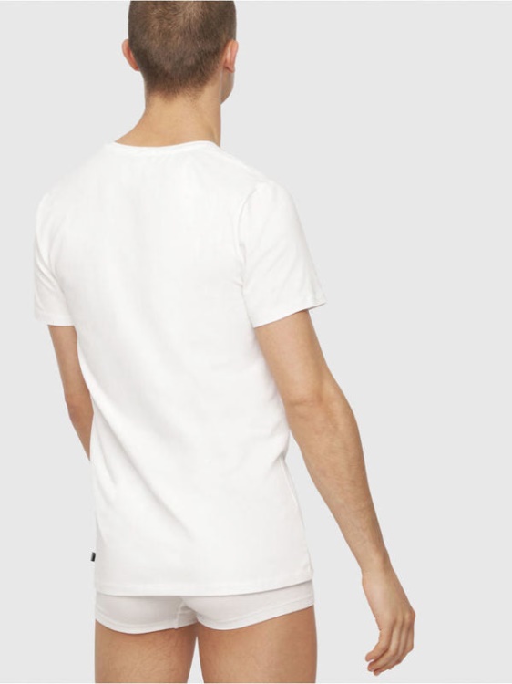 Diesel Umtee Michael Men's T Shirt 1X Pack Short Sleeve V Neck Casual Cotton Tees Black/White