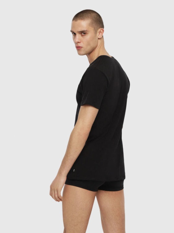 Diesel Umtee Michael Men's T Shirt 1X Pack Short Sleeve V Neck Casual Cotton Tees Black/White