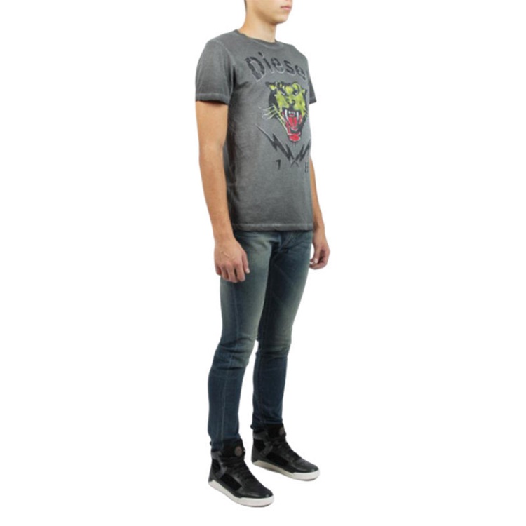 T Sons Men's T Shirts Short Sleeve Tiger Print Casual Summer Cotton Tees Diesel