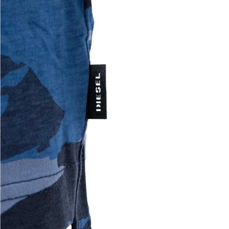 T Santa Ls Men's T-Shirt Long Sleeve Crew Neck Cotton Tee Casual Blue Tops Diesel