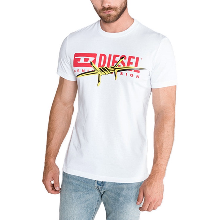 Diesel T Diego Bx2 Men's T-Shirt Crew Neck Short Sleeve Casual Cotton Tee