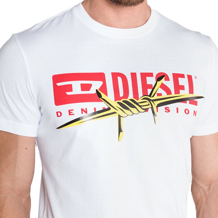 Diesel T Diego Bx2 Men's T-Shirt Crew Neck Short Sleeve Casual Cotton Tee