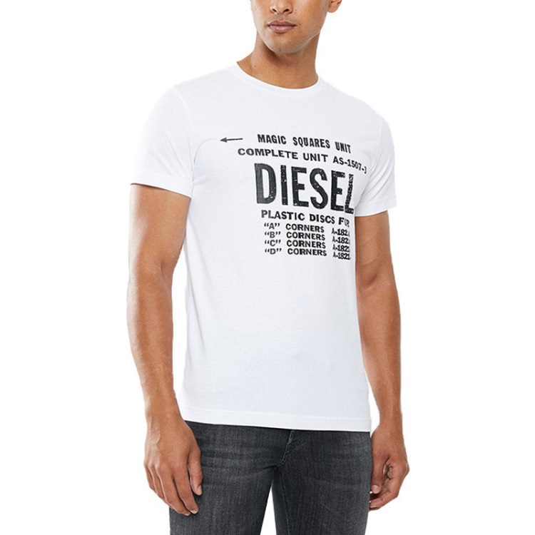 Diesel T Diego B6 Men's T Shirt Crew Neck Short Sleeve Casual Cotton Tee White