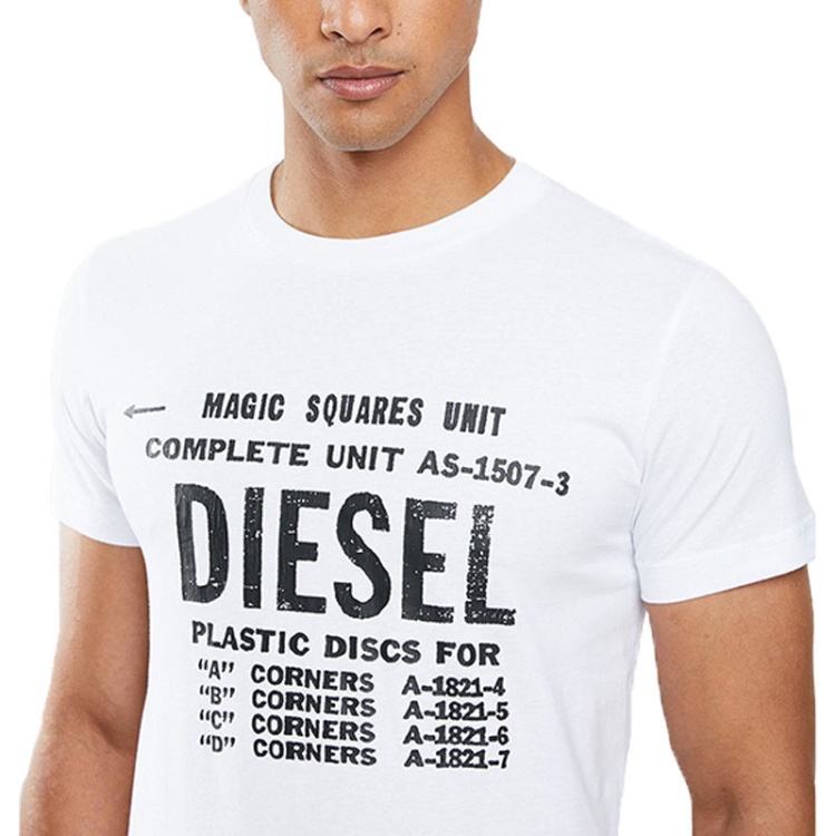 Diesel T Diego B6 Men's T Shirt Crew Neck Short Sleeve Casual Cotton Tee White