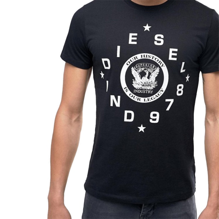 Diesel T Diego He Men's T-Shirt Crew Neck Short Sleeve Casual Black Summer Tee