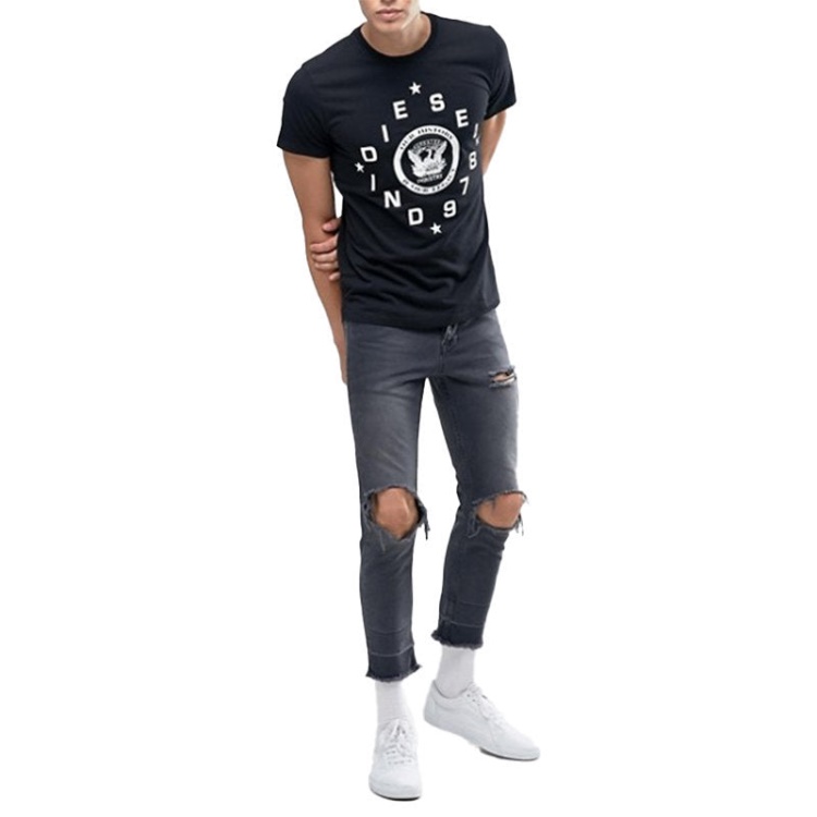 Diesel T Diego He Men's T-Shirt Crew Neck Short Sleeve Casual Black Summer Tee