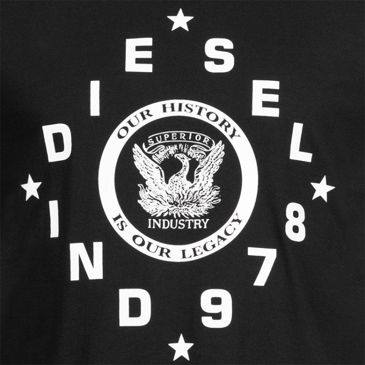Diesel T Diego He Men's T-Shirt Crew Neck Short Sleeve Casual Black Summer Tee