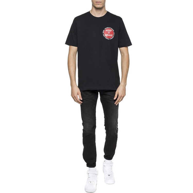 T Just Xo Men's T-Shirt Short Sleeve Crew Neck Black Top Casual Cotton Tee Diesel