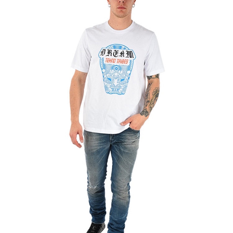 Diesel T Just Wn Men's T-Shirt Short Sleeves Crew Neck Printed Casual Tees